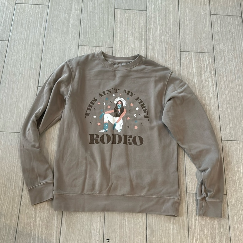 Rodeo Graphic Crewneck Sweatshirt - Taupe Living Fully Mallory Ervin